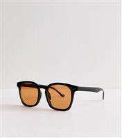Men's Black D-Frame Sunglases New Look