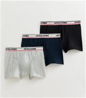 Men's Pack of 3 Multicoloured Boxer Shorts Jack & Jones New Look