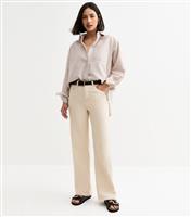 Women's Stone Straight Leg Jeans Blue Vanilla New Look