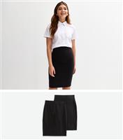 Girls' Pack Of 2 Black Pencil Skirts School New Look