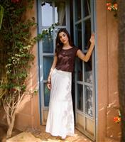 Women's Off White Crochet Maxi Skirt Blue Vanilla New Look