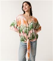 Women's Multicolour Abstract Print Satin Blouse Blue Vanilla New Look