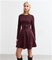Women's Red Snake Print Mini Skater Dress New Look