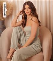Women's Light Brown Open Knit Wide Leg Trousers Little Mistress New Look