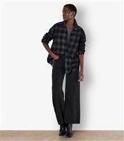 Women's Light Grey Check Oversized Shirt Apricot New Look