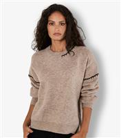 Women's Stone Blanket Stitch Jumper Apricot New Look