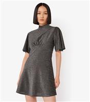 Women's Silver Sparkly Mini Dress Apricot New Look