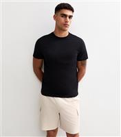 Men's Oatmeal Regular Drawstring Waist Cargo Shorts New Look