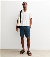 Men's Navy Regular Drawstring Waist Cargo Shorts New Look
