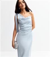 Women's Light Blue One Shoulder Midi Dress New Look
