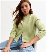 Girls' Mint Green Crew Neck Knitted Cardigan New Look