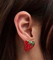 Red Strawberry Stud Earrings New Look