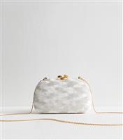 Cream Velvet Box Clutch New Look