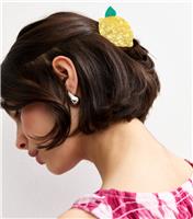 Yellow Lemon Bulldog Hair Clip New Look