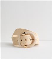 Cream Raffia Look Belt New Look