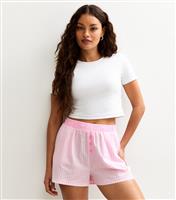 Women's Petite Pink Gingham Boxer Pyjama Shorts New Look