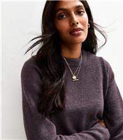 Women's Purple Crew Neck Knit Jumper New Look