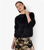 Women's Black Tinsel Knit Jumper Apricot New Look