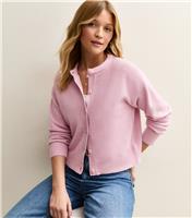 Women's Pink Crew Neck Knit Cardigan New Look