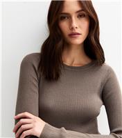 Women's Mink Ribbed Crew Neck Jumper New Look