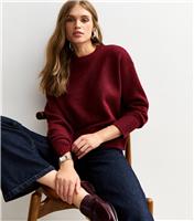 Women's Burgundy Crew Neck Jumper New Look