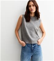 Women's Grey Crew Neck Knit Vest New Look