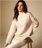 Women's Oatmeal Oversized High Jumper New Look