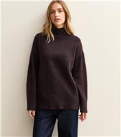 Women's Dark Purple Oversized High Jumper New Look