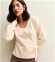 Women's Cream Puff Sleeve Wrap Jumper New Look
