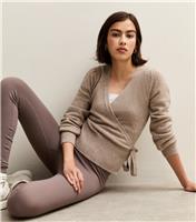 Women's Mink Puff Sleeve Wrap Jumper New Look