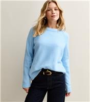 Women's Light Blue Crew Neck Midweight Knit Jumper New Look