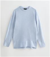 Women's Tall Light Blue Knit Side Split Jumper New Look