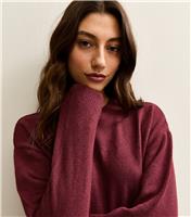 Women's Tall Burgundy Knit Side Split Jumper New Look