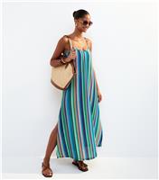 Women's Blue Crocheted V-Neck Maxi Dress New Look