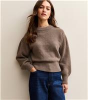 Women's Petite Mink Pleated Sleeve Jumper New Look