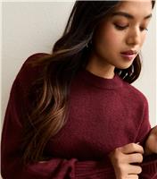 Women's Petite Dark Red Midweight Knit Jumper New Look