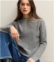 Women's Petite Mid Grey Knit Crew Neck Jumper New Look
