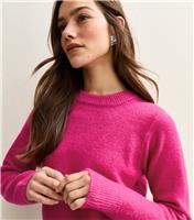 Women's Petite Dark Pink Knit Crew Neck Jumper New Look