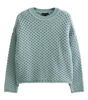 Women's Blue Moss Stitch Crew Neck Jumper New Look