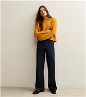 Women's Dark Yellow Stitch Knit Jumper New Look