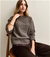 Women's Mink Sequin Yarn Crew Neck Jumper New Look