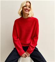 Women's Dark Red Sequin Yarn Crew Neck Jumper New Look