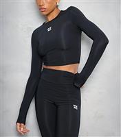 Women's Black Logo Print Crop Top WKNDGIRL New Look