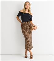 Women's Light Brown Leopard Print Maxi Skirt Gini London New Look