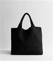 Black Woven Tote Bag New Look