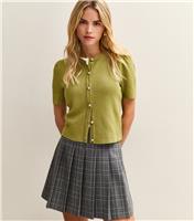 Women's Petite Green Short Sleeve Cardigan New Look