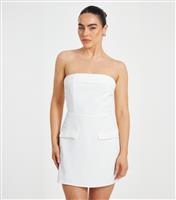 Women's Petite White Bardot Mini Dress Quiz New Look