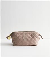 Creations Brown Quilted Travel Wash Bag Danielle New Look