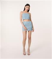 Women's Blue Sequin Mini Skirt Pink Vanilla New Look