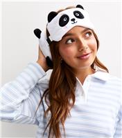 White Panda Travel Pillow and Eye Mask Set New Look